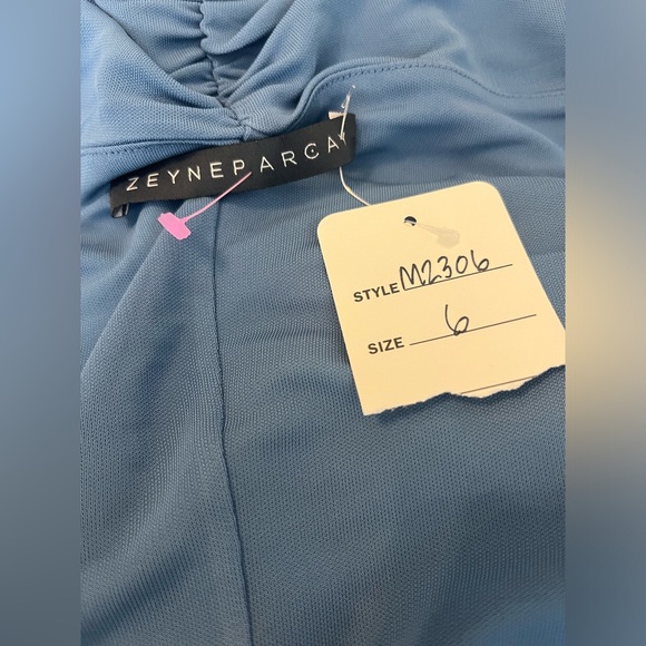 Zeynep Arcay Jersey Ruched Midi Dress in Blue - Picture 13 of 14